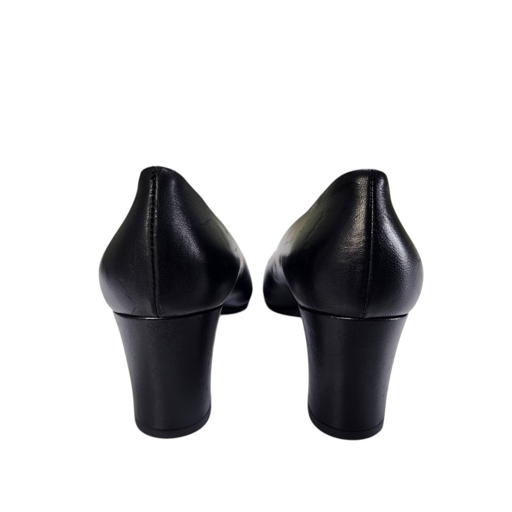 Attilio Giusti Leombruni Black Pointed Toe Mid Heel Pumps - Picture 7 of 12